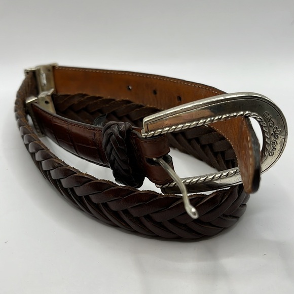 Vintage Brighton Two Tone Brown Leather and Leather Braid Size M 30 - Picture 9 of 12